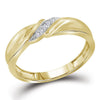 10k Yellow Gold His Hers Round Diamond Cluster Matching Wedding Set 1/5 Cttw