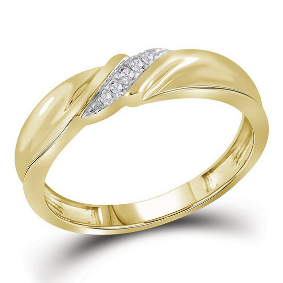 10k Yellow Gold His Hers Round Diamond Cluster Matching Wedding Set 1/5 Cttw