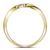10k Yellow Gold His Hers Round Diamond Cluster Matching Wedding Set 1/5 Cttw