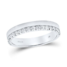  14k White Gold Womens Machine-Set Round Diamond Wedding Band 1/4 Cttw