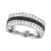  14k White Gold Mens Round Diamond Double Row Wedding Band 1 Cttw