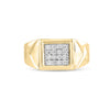 10k Yellow Gold Mens Round Diamond Cluster Ring 1/3 Cttw