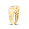 10k Yellow Gold Mens Round Diamond Cluster Ring 1/3 Cttw