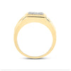 10k Yellow Gold Mens Round Diamond Cluster Ring 1/3 Cttw