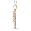 10k Rose Gold Womens Round Diamond Angel Wing Fashion Pendant 1/20 Cttw