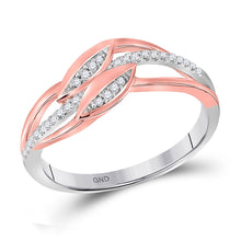  10k Two-tone Gold Womens Round Diamond Fashion Ring 1/10 Cttw