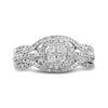 10k White Gold Round Diamond Cluster Bridal Wedding Engagement Ring 1/3 Cttw