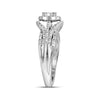 10k White Gold Round Diamond Cluster Bridal Wedding Engagement Ring 1/3 Cttw