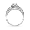 10k White Gold Round Diamond Cluster Bridal Wedding Engagement Ring 1/3 Cttw