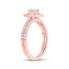 10k Rose Gold Princess Diamond Bridal Wedding Ring Band Set 3/4 Cttw