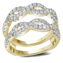 14k Yellow Gold Womens Round Diamond Solitaire Enhancer Wedding Band 3/4 Cttw