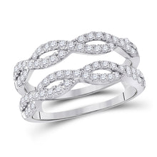  14k White Gold Womens Round Diamond Wrap Ring Guard Enhancer 3/4 Cttw