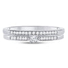 10k White Gold Round Diamond Bridal Wedding Ring Band Set 1/8 Cttw