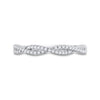 14k White Gold Womens Round Diamond Twist Stackable Band Ring 1/6 Cttw