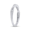 14k White Gold Womens Round Diamond Twist Stackable Band Ring 1/6 Cttw
