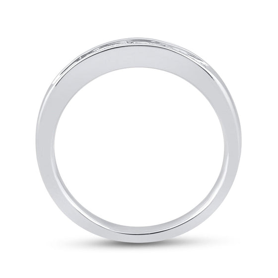 14k White Gold Womens Princess Diamond Wedding Band 1/4 Cttw