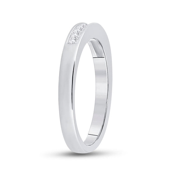 14k White Gold Womens Princess Diamond Wedding Band 1/4 Cttw