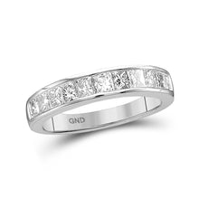  14k White Gold Womens Princess Diamond Wedding Band 1/4 Cttw