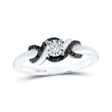  Sterling Silver Round Diamond Solitaire Bridal Wedding Engagement Ring 1/6 Cttw