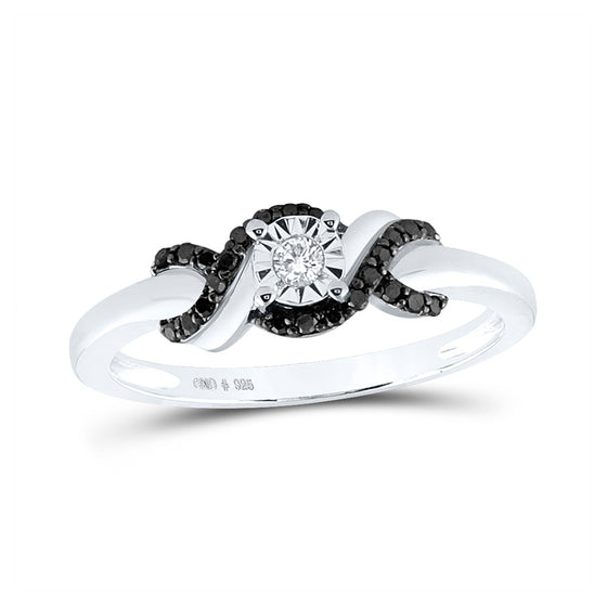 Sterling Silver Round Diamond Solitaire Bridal Wedding Engagement Ring 1/6 Cttw