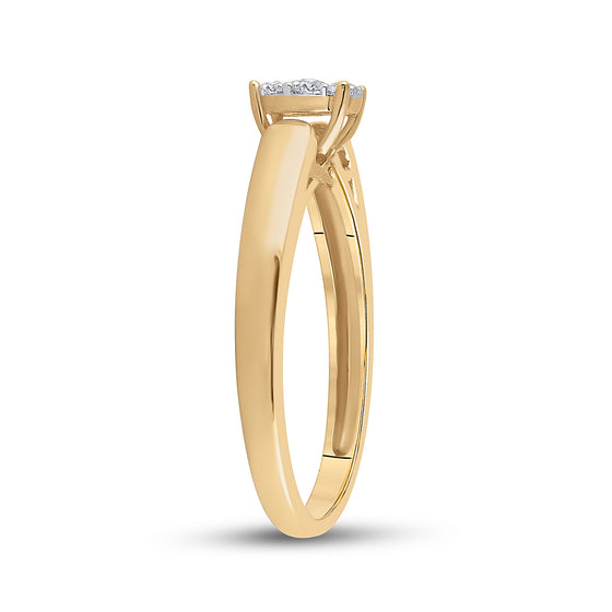 10k Yellow Gold Round Diamond Solitaire Bridal Wedding Engagement Ring 1/5 Cttw