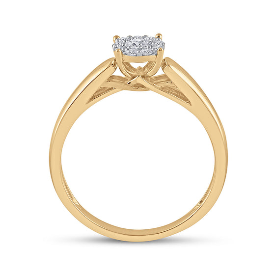 10k Yellow Gold Round Diamond Solitaire Bridal Wedding Engagement Ring 1/5 Cttw