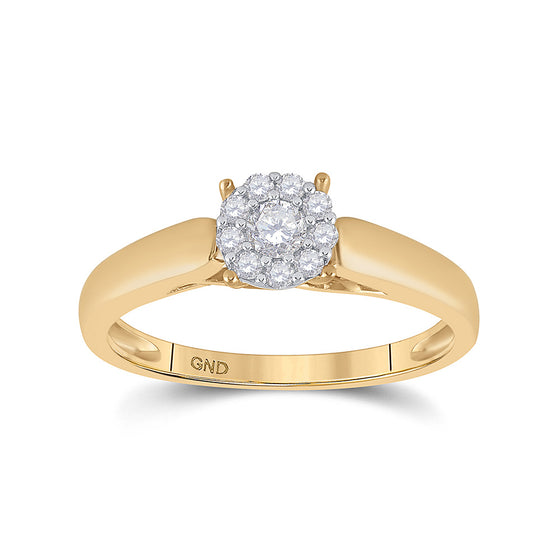 10k Yellow Gold Round Diamond Solitaire Bridal Wedding Engagement Ring 1/5 Cttw