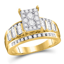  10k Yellow Gold Round Diamond Cluster Bridal Wedding Engagement Ring 1/2 Cttw