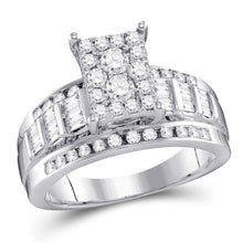  10k White Gold Round Diamond Cluster Bridal Wedding Engagement Ring 1/2 Cttw