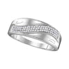 10k White Gold His Hers Round Diamond Cluster Matching Wedding Set 1/2 Cttw