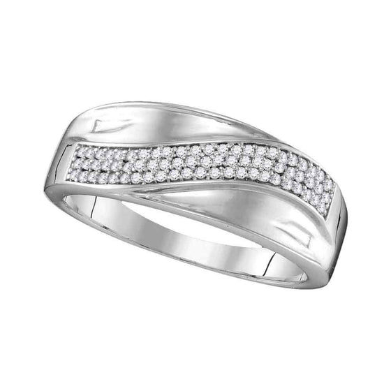 10k White Gold His Hers Round Diamond Cluster Matching Wedding Set 1/2 Cttw