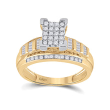  10k Yellow Gold Round Diamond Cluster Bridal Wedding Engagement Ring 1/2 Cttw