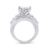 10k White Gold Princess Diamond Cluster Bridal Wedding Engagement Ring 3 Cttw