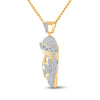 10k Yellow Gold Mens Round Diamond Jesus Face Charm Pendant 1-1/3 Cttw