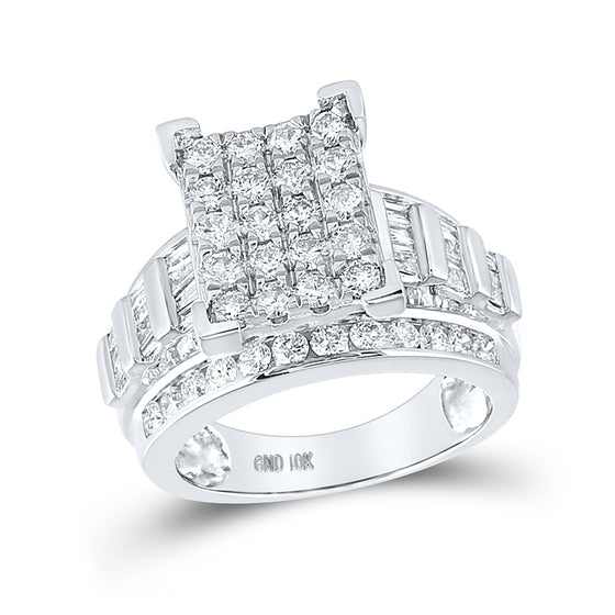 10k White Gold Round Diamond Bridal Wedding Engagement Ring 2 Cttw