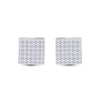 14k White Gold Womens Princess Diamond Square Earrings 1-1/2 Cttw