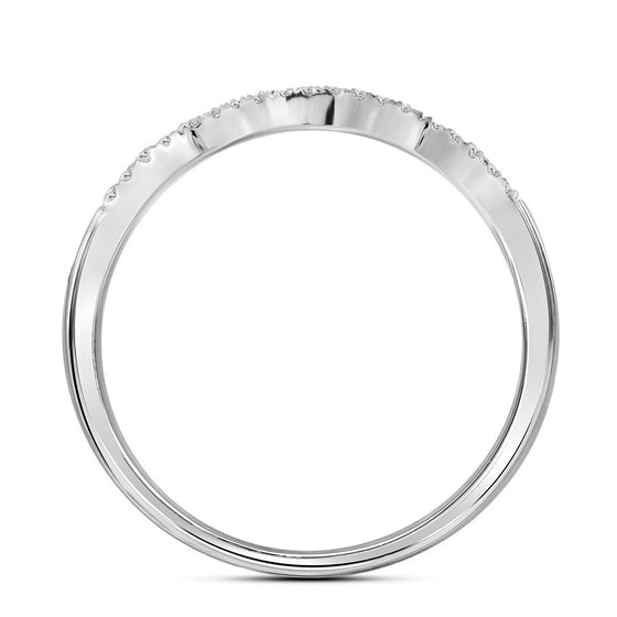 14k White Gold Princess Diamond Bridal Wedding Ring Band Set 1/2 Cttw