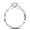 14k White Gold Round Diamond Slender Halo Bridal Wedding Ring Band Set 1/2 Cttw