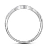 14k White Gold Round Diamond Swirl Halo Bridal Wedding Ring Band Set 1 Cttw