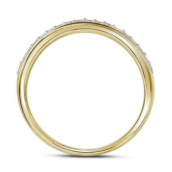 14k Yellow Gold Round Diamond Double Halo Bridal Wedding Ring Band Set 1 Cttw