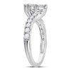 14k White Gold Round Diamond 2-stone Bridal Wedding Engagement Ring 1 Cttw