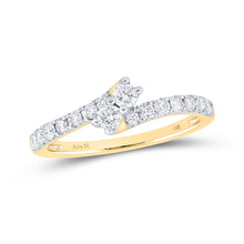  14k Yellow Gold Round Diamond 2-stone Bridal Wedding Engagement Ring 1/2 Cttw