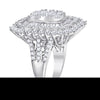 10k White Gold Womens Round Diamond Square Cluster Ring 3-1/2 Cttw