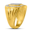 10k Yellow Gold Mens Round Diamond Square Cluster Ring 1/2 Cttw