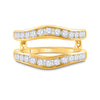 14k Yellow Gold Womens Round Diamond Wedding Wrap Ring Guard Enhancer 1 Cttw