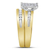 10k Two-tone Gold His Hers Round Diamond Cluster Matching Wedding Set 5/8 Cttw