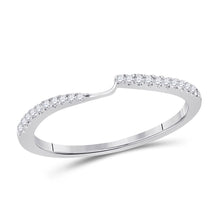  14k White Gold Womens Round Diamond 2-stone Wedding Band 1/8 Cttw