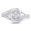 10k White Gold Round Diamond Cluster Bridal Wedding Engagement Ring 1/4 Cttw