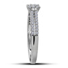 14k White Gold Round Diamond Cluster Bridal Wedding Engagement Ring 1/3 Cttw