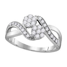  14k White Gold Round Diamond 2-stone Bridal Wedding Engagement Ring 1/2 Cttw